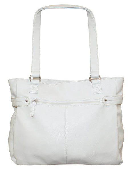Fino NK-7687 Faux Leather Women's Casual Everyday Shoulder Bag  - White