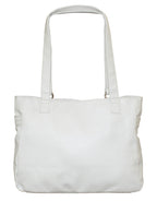 Fino NK-7687 Faux Leather Women's Casual Everyday Shoulder Bag  - White