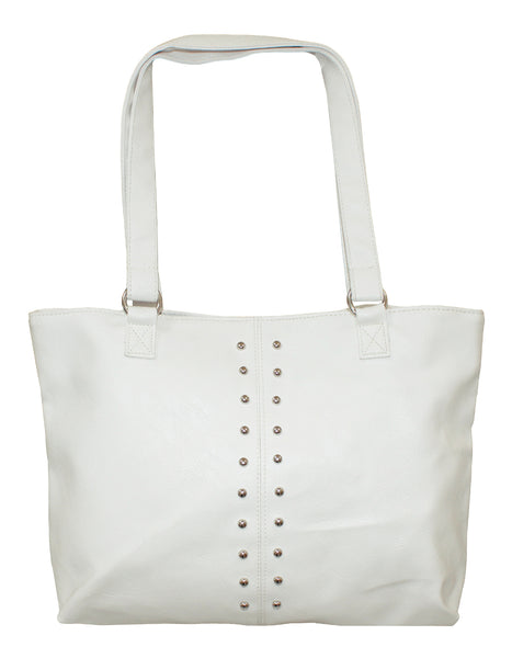 Fino NY-7694 Faux Leather Women's Casual Everyday Shoulder Bag  - White