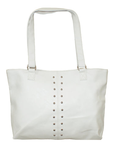 Fino NY-7694 Faux Leather Women's Casual Everyday Shoulder Bag  - White