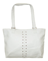 Fino NY-7694 Faux Leather Women's Casual Everyday Shoulder Bag  - White