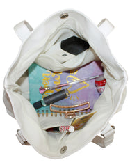 Fino NY-7694 Faux Leather Women's Casual Everyday Shoulder Bag  - White