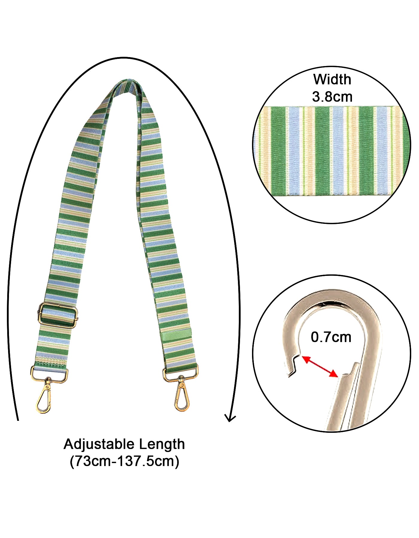 Fino RX240819-A Adjustable Replacement Strap for Women's Hand & Shoulder Bags