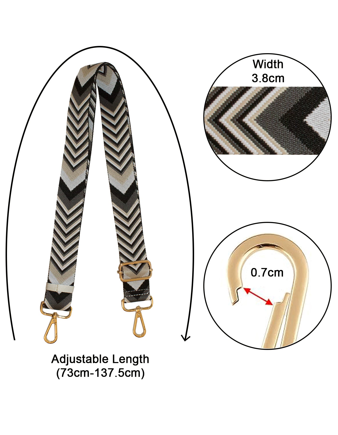 Fino RX240819-F Adjustable Replacement Strap for Women's Hand & Shoulder Bags