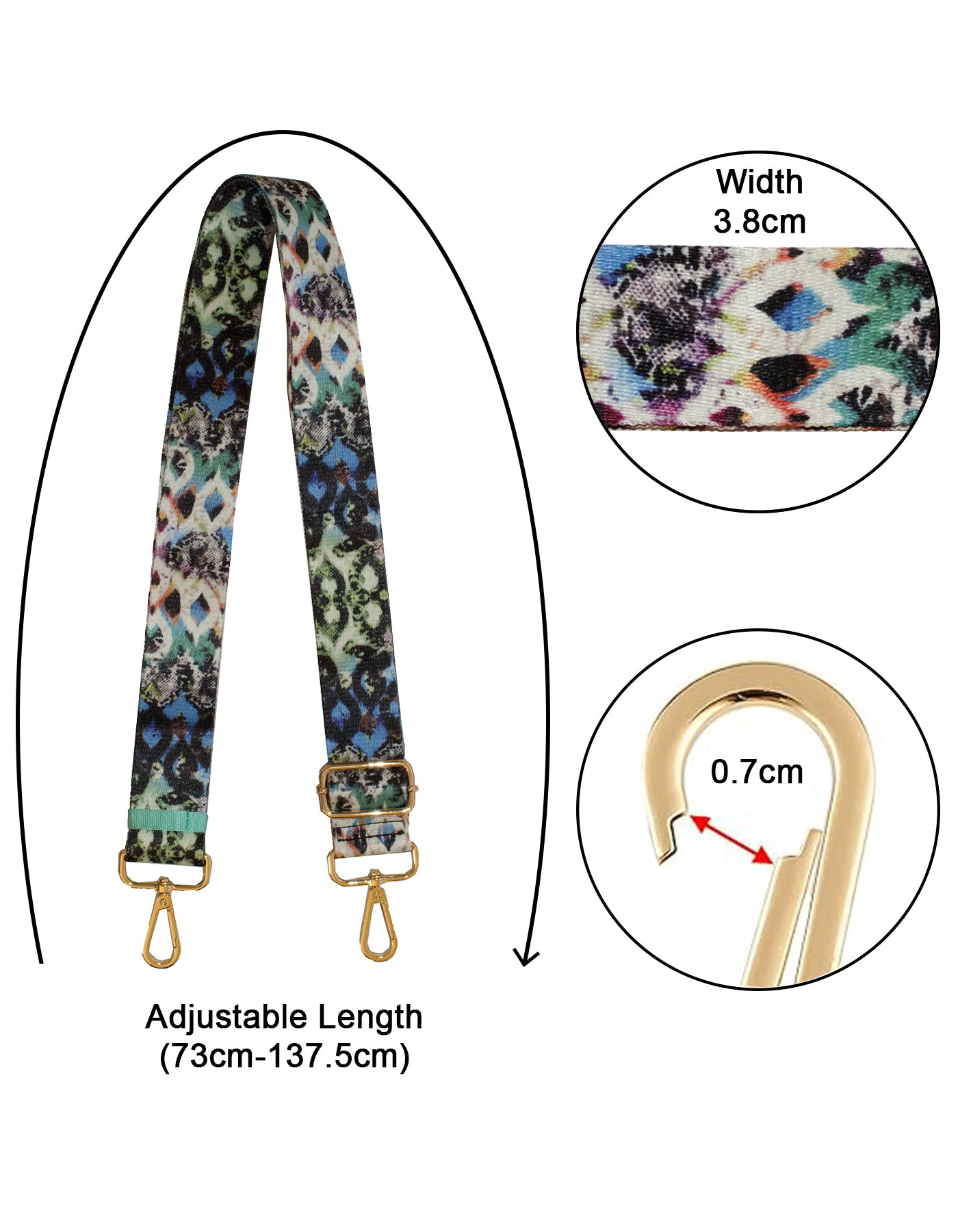 Fino RX240819-G Adjustable Replacement Strap for Women's Hand & Shoulder Bags