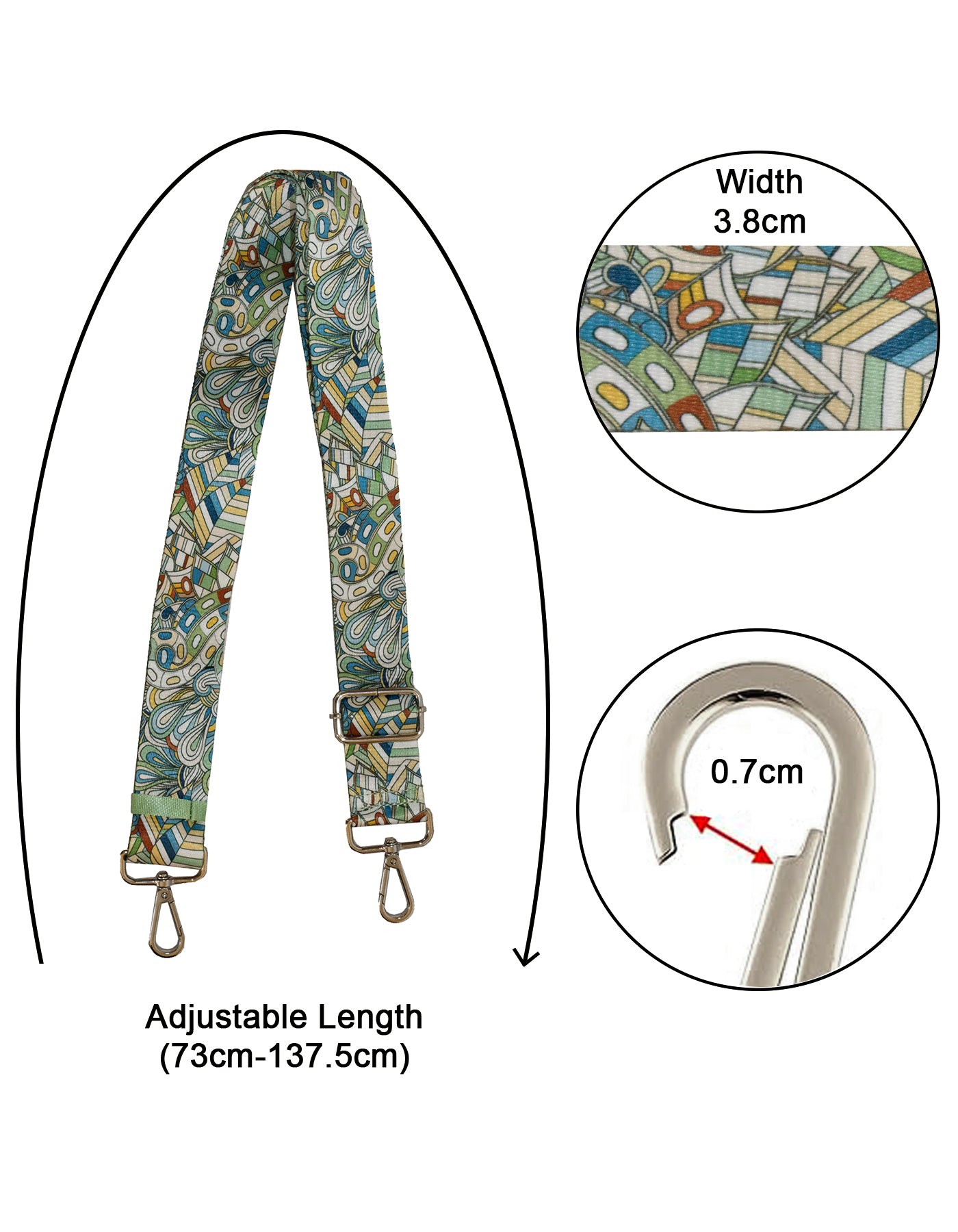 Fino RX240819-H Adjustable Replacement Strap for Women's Hand & Shoulder Bags