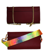 Fino RXB5924RED Faux Leather 2in1 Clutch Bag with 2 Removable Straps