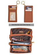 Fino RXB6917BRN Faux Leather 2in1 Bag Organizer and 2 Removable Straps