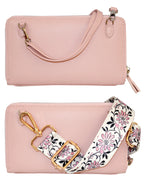 Fino RXC570PNK Faux Leather 2in1 Crossbody Bag with 2 Removable Straps