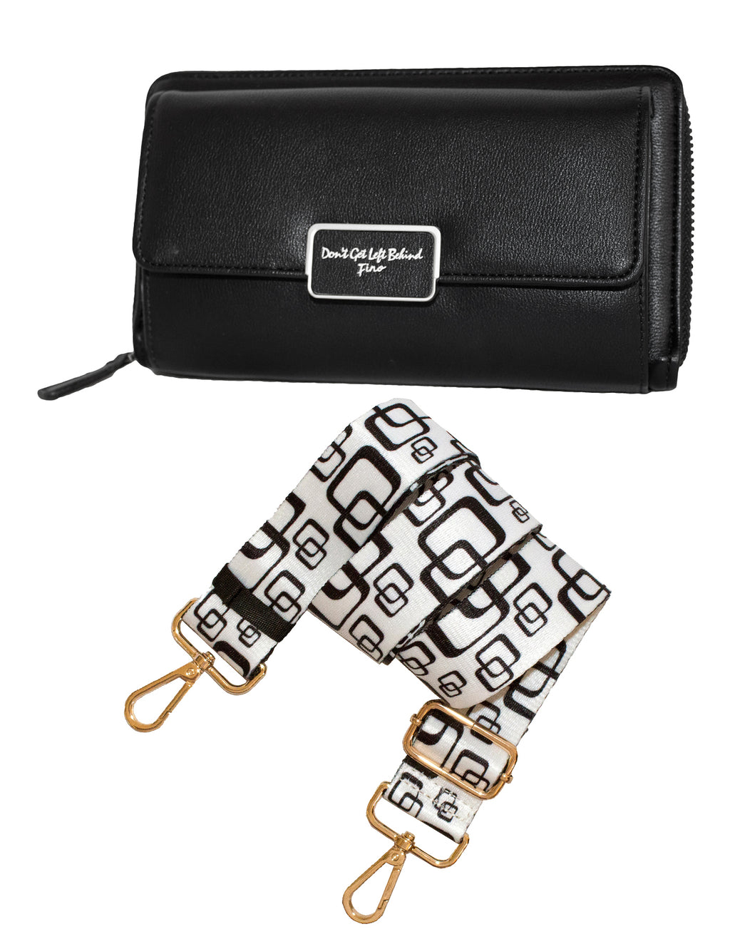 Fino RXE570BLK Faux Leather 2in1 Crossbody Bag with 2 Removable Straps