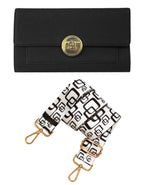 Fino RXE5924BLK Faux Leather 2in1 Clutch Bag with 2 Removable Straps