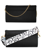 Fino RXE5924BLK Faux Leather 2in1 Clutch Bag with 2 Removable Straps