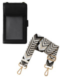 Fino RXF9705BLK Faux Leather 2in1 Cellphone Bag and 2 Removable Straps
