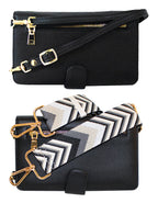 Fino RXF9705BLK Faux Leather 2in1 Cellphone Bag and 2 Removable Straps