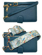 Fino RXH9705BLU Faux Leather 2in1 Cellphone Bag and 2 Removable Straps