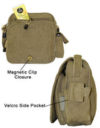 Fino SK-1031 Unisex Multi Pocket Compartment Canvas Crossbody/ Sling Bag