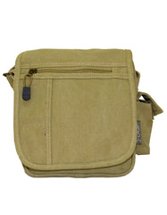 Fino SK-1031 Unisex Multi Pocket Compartment Canvas Crossbody/ Sling Bag