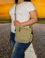 Fino SK-1031 Unisex Multi Pocket Compartment Canvas Crossbody/ Sling Bag