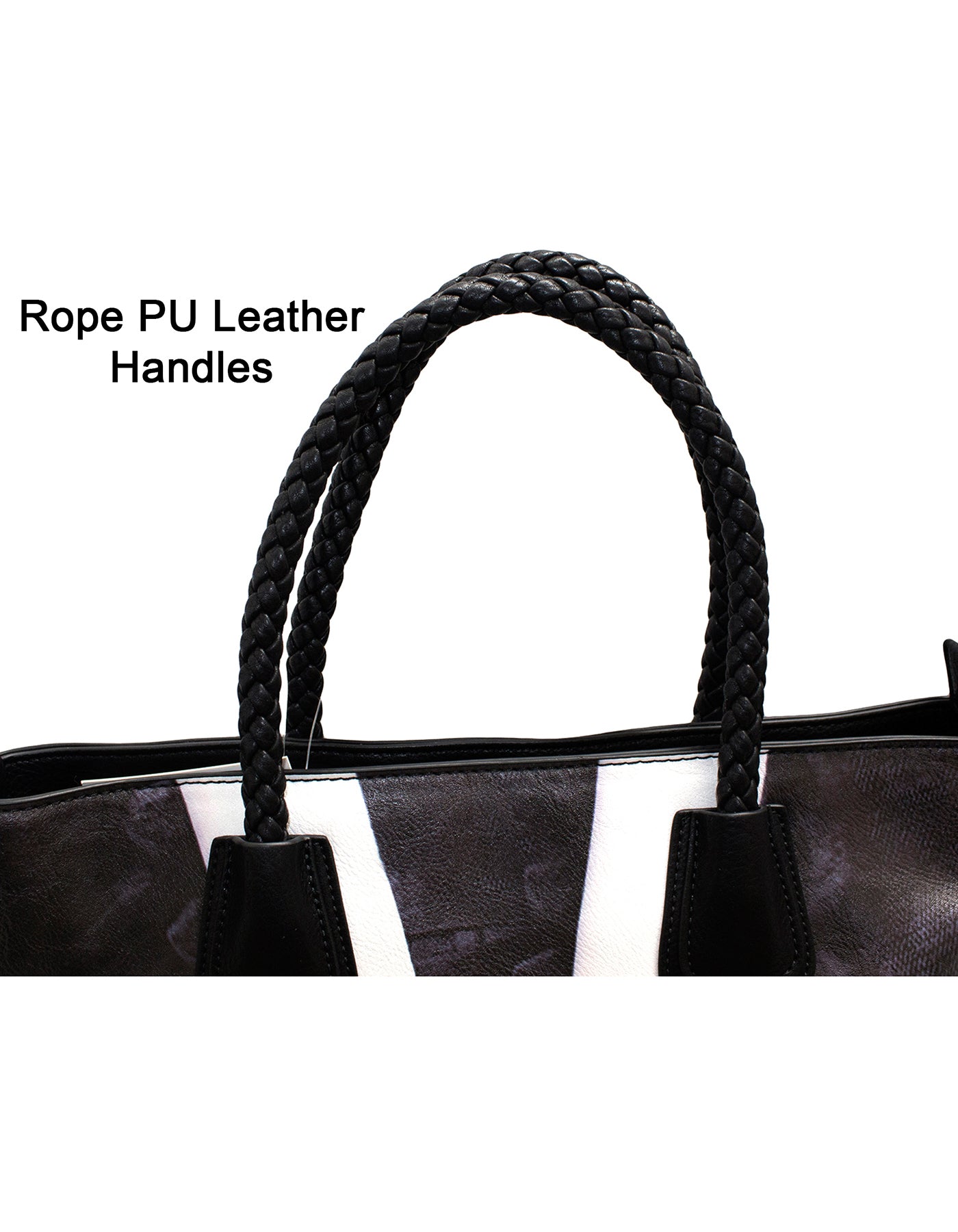Fino SK-6114 2 In 1 Maxi Faux Leather Tote Bag- Black