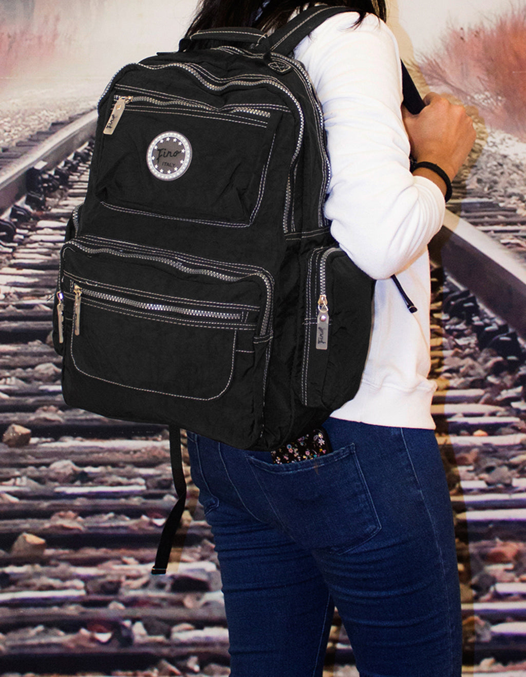 Fino SK-7716 Waterproof Ultra-Light crinkle Nylon Multi-function Backpack