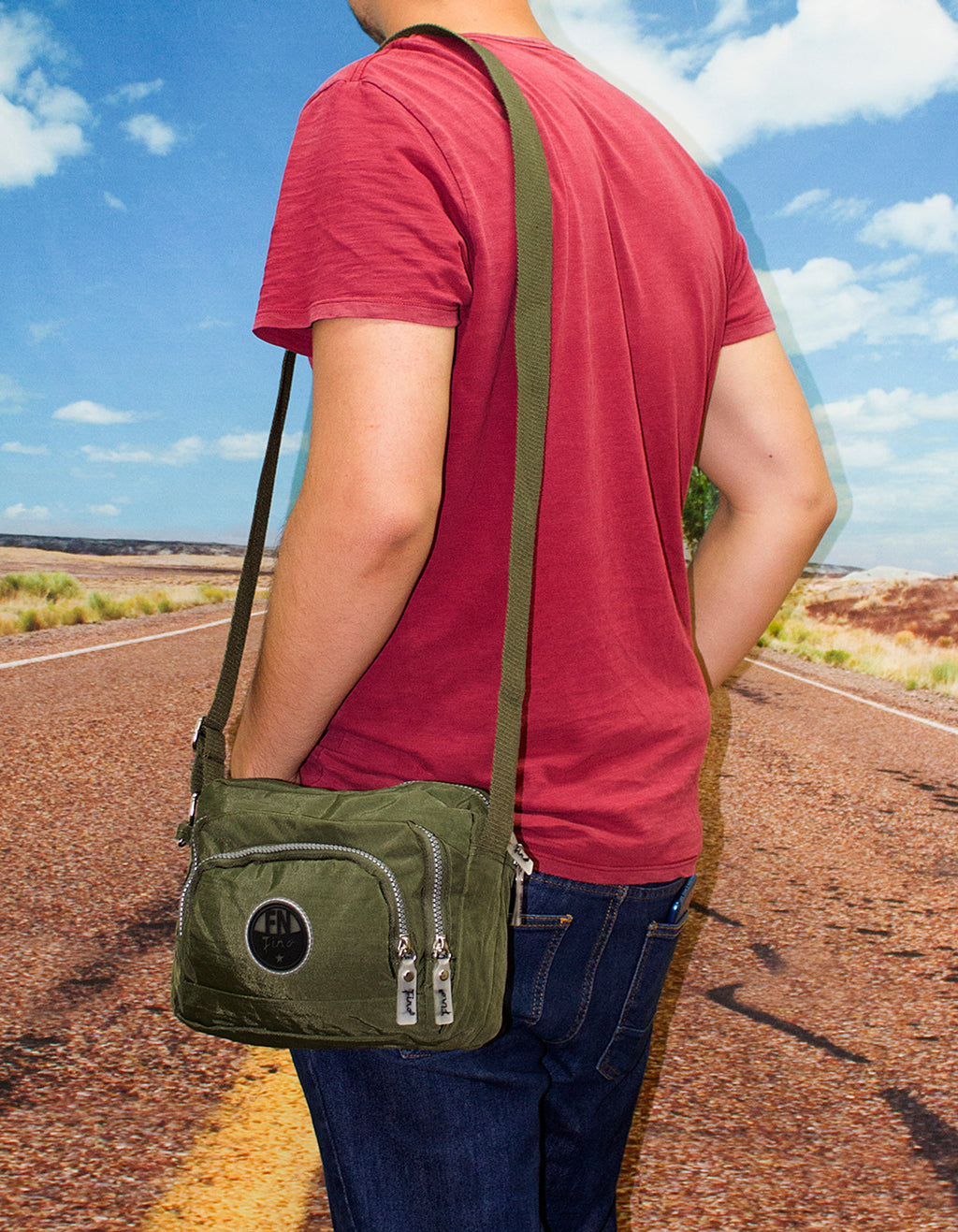 Fino SK-7732 Waterproof Ultra-Light Crinkle Nylon Crossbody Bag