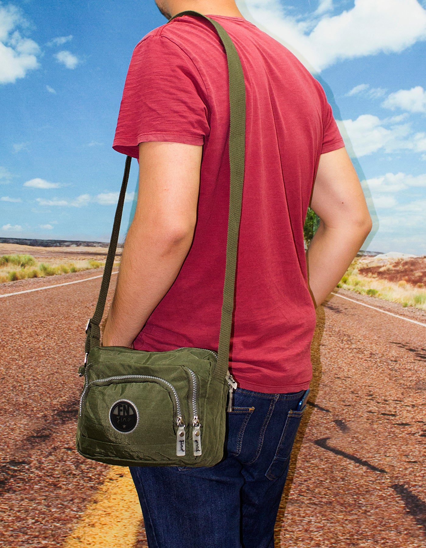 Fino SK-7732 Waterproof Ultra-Light Crinkle Nylon Crossbody Bag