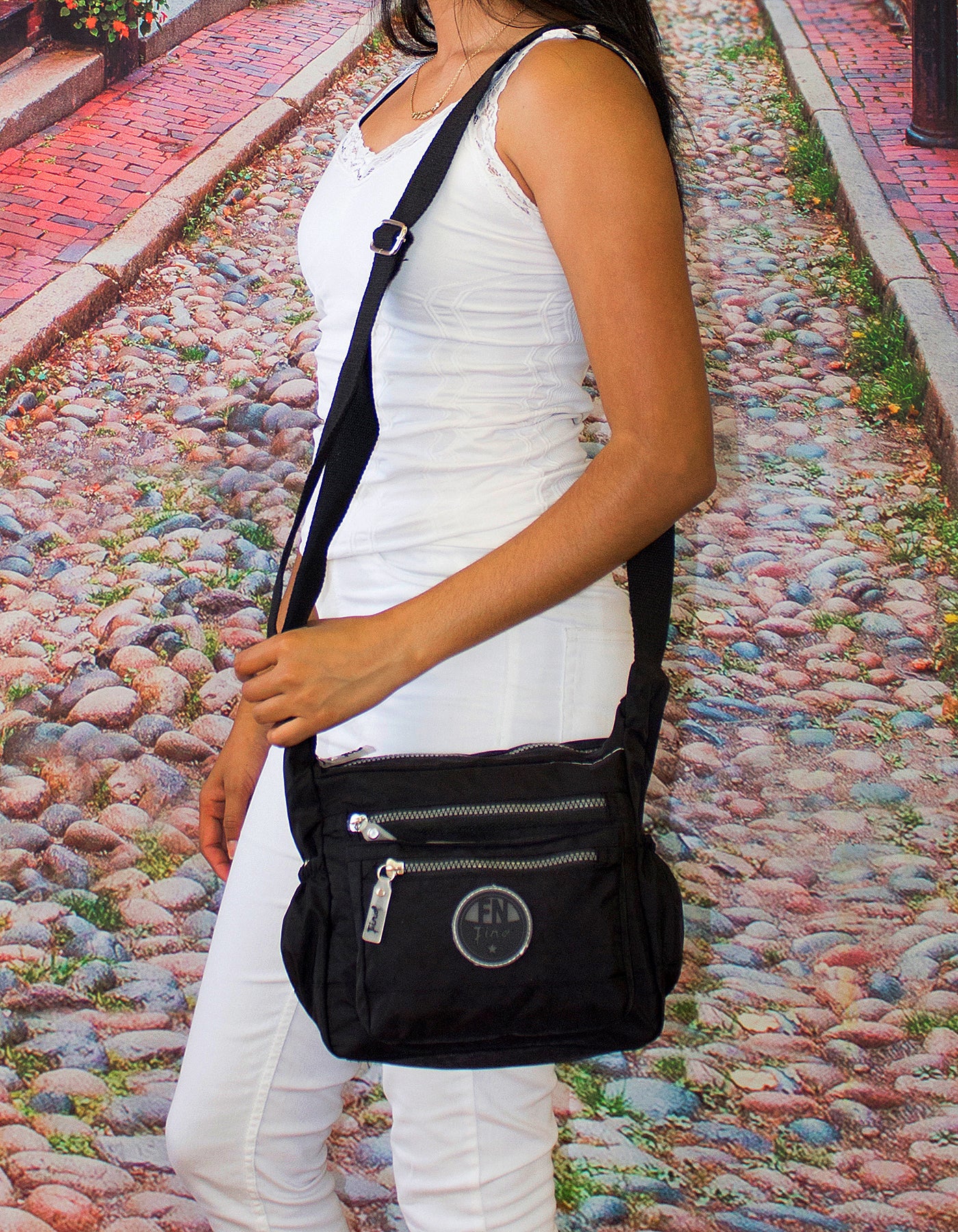 Fino SK-7736 Waterproof Ultra-Light Crinkle Nylon Shoulder/ Crossbody Bag