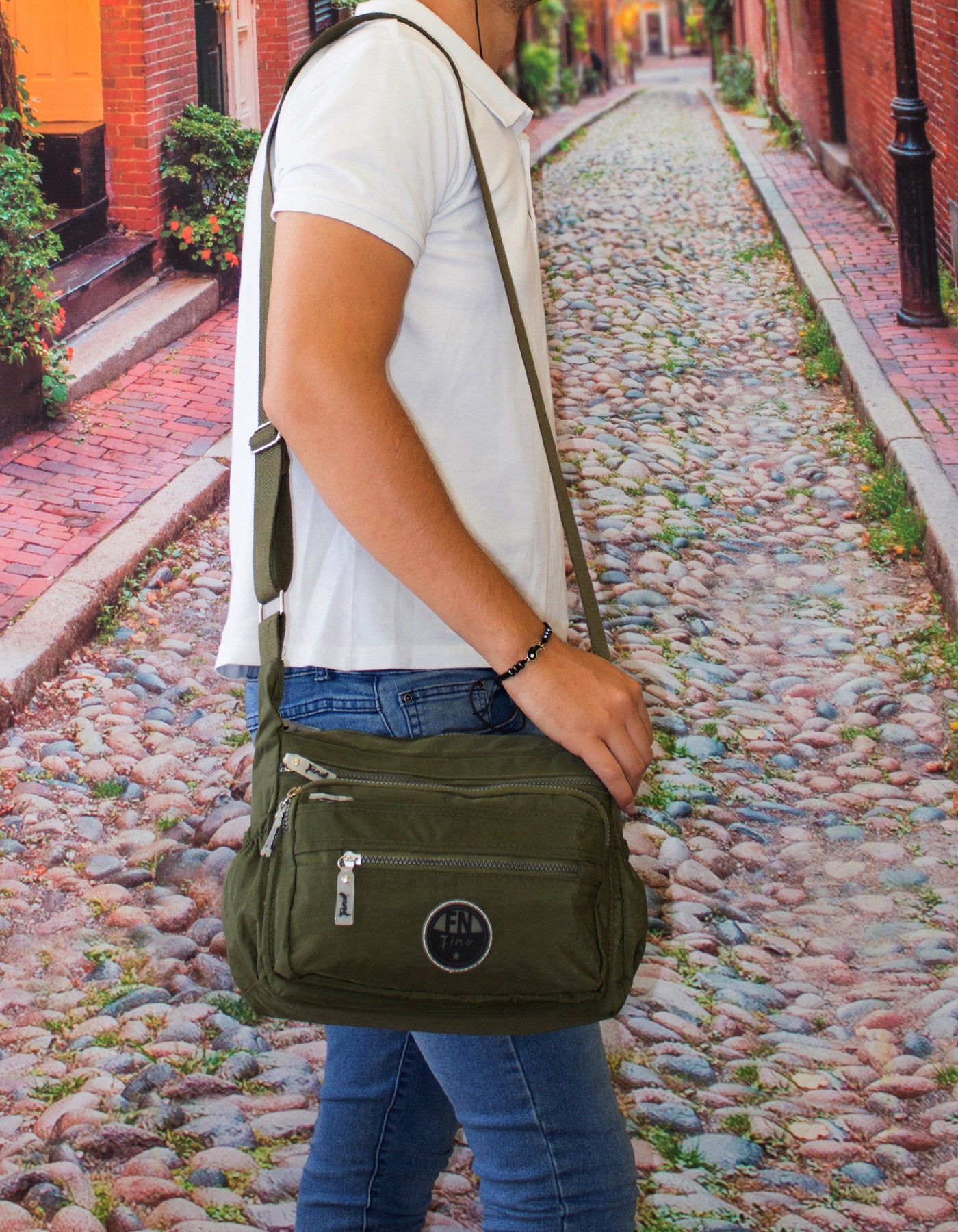 Fino SK-7738 Unisex Waterproof Ultra-Light Crinkle Nylon Crossbody Bag