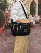 Fino SK-7739 Washed Nylon Multi-Pocket Messenger Bag