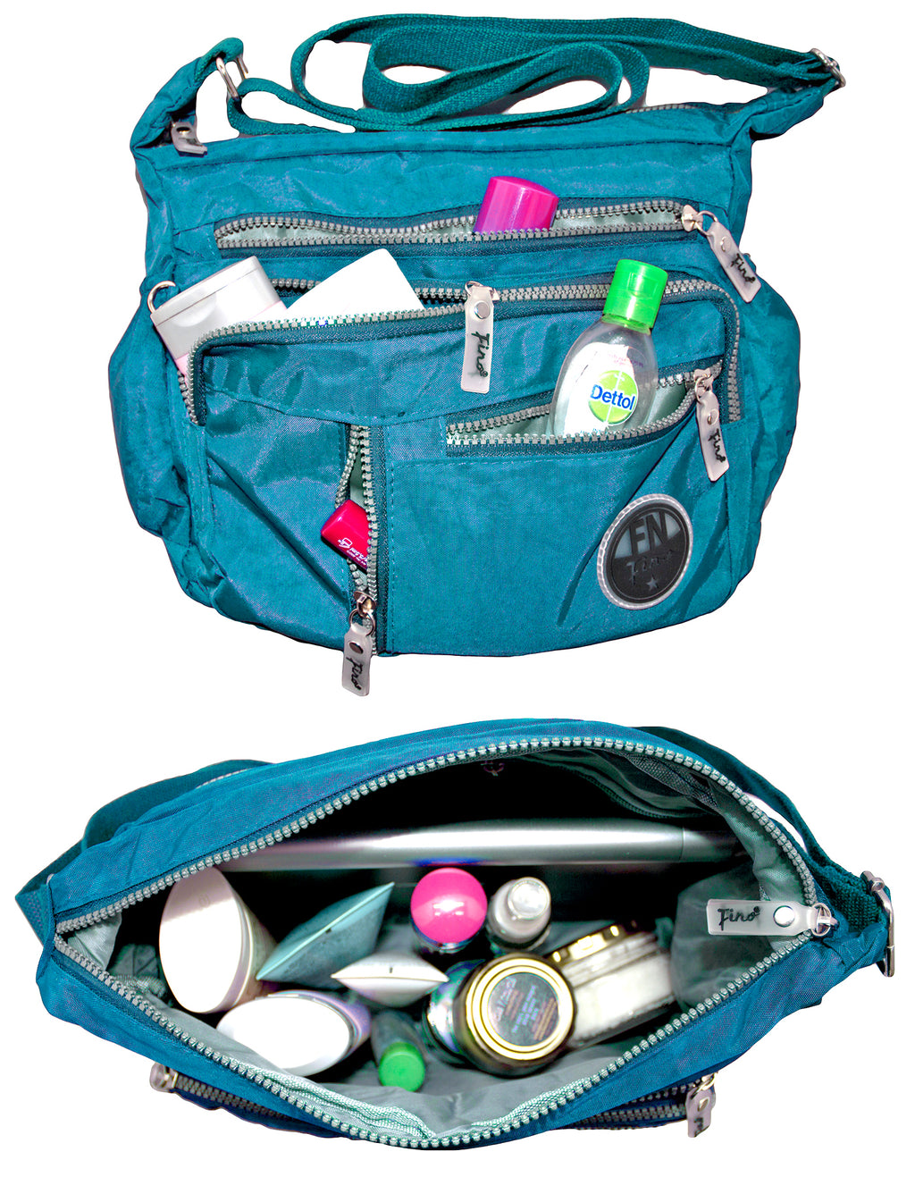 Fino SK-7739 Washed Nylon Multi-Pocket Messenger Bag