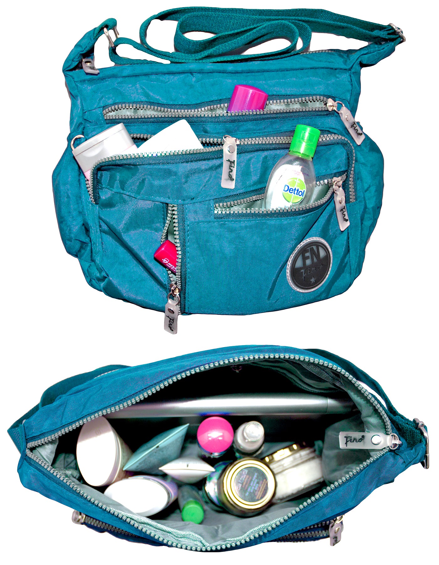 Fino SK-7739 Washed Nylon Multi-Pocket Messenger Bag