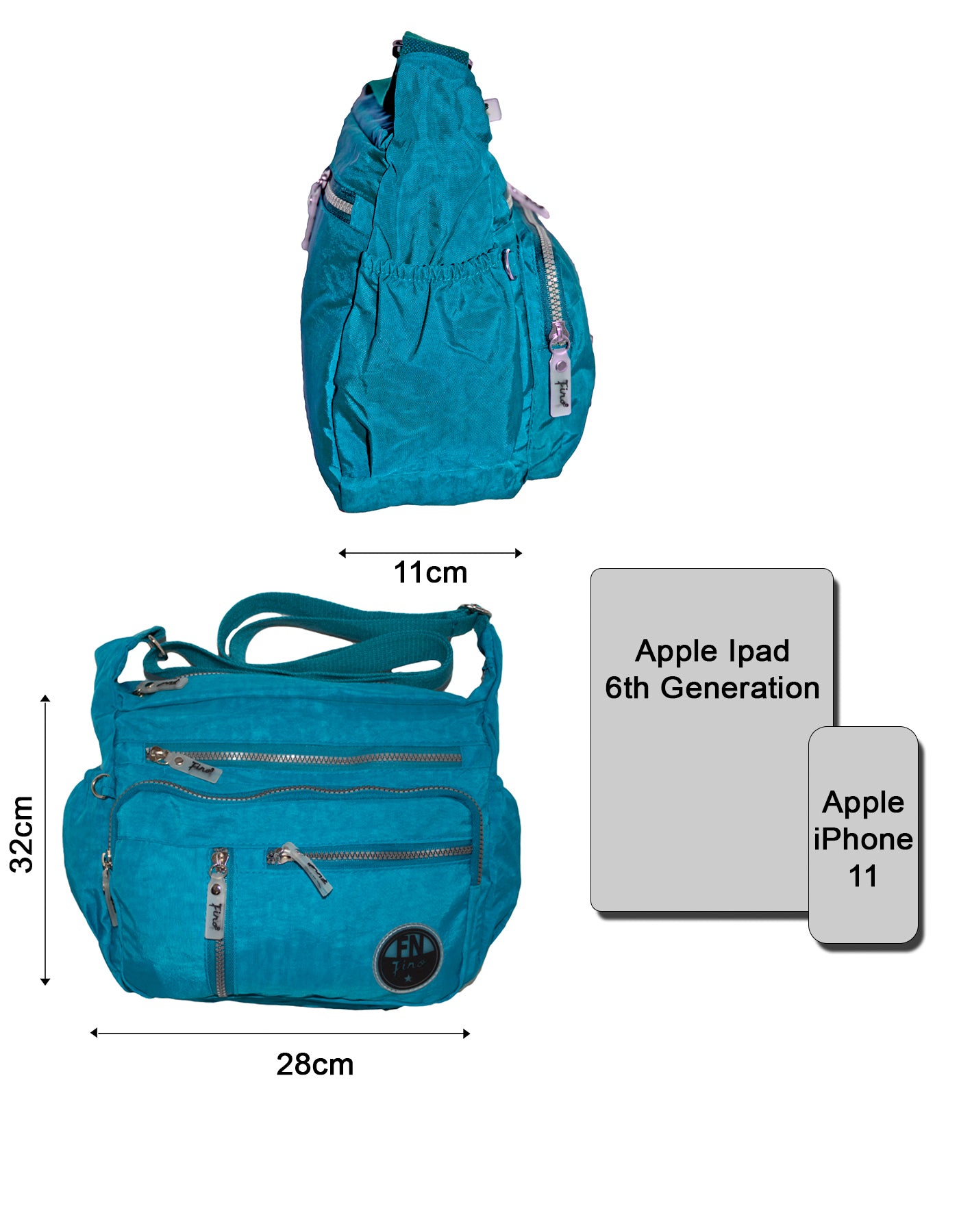 Fino SK-7739 Washed Nylon Multi-Pocket Messenger Bag