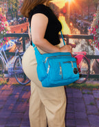 Fino SK-7739 Washed Nylon Multi-Pocket Messenger Bag