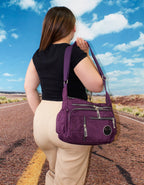 Fino SK-7739 Washed Nylon Multi-Pocket Messenger Bag