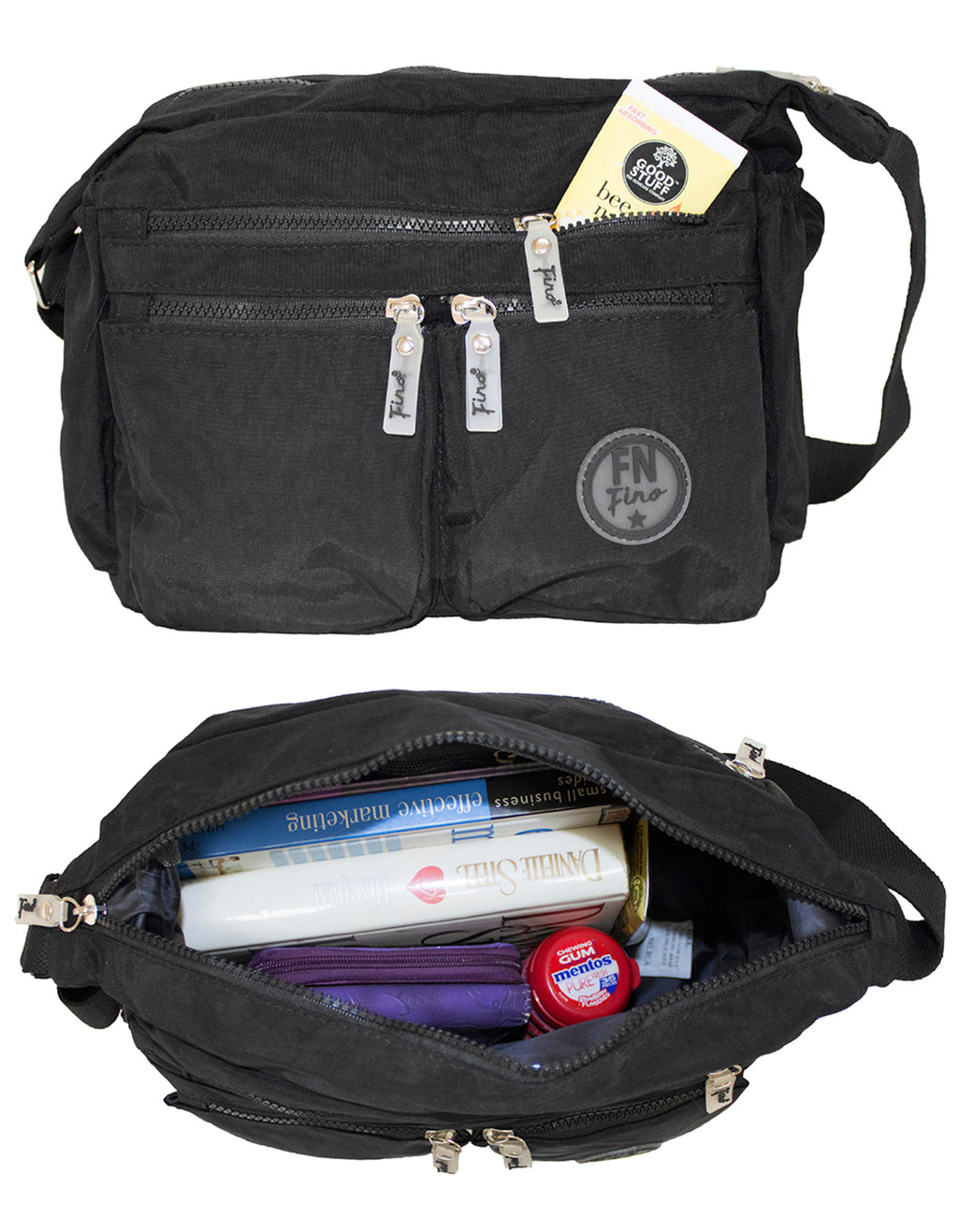 Fino SK-7740A Waterproof Ultra-Light Crinkle Nylon Shoulder/ Crossbody Bag