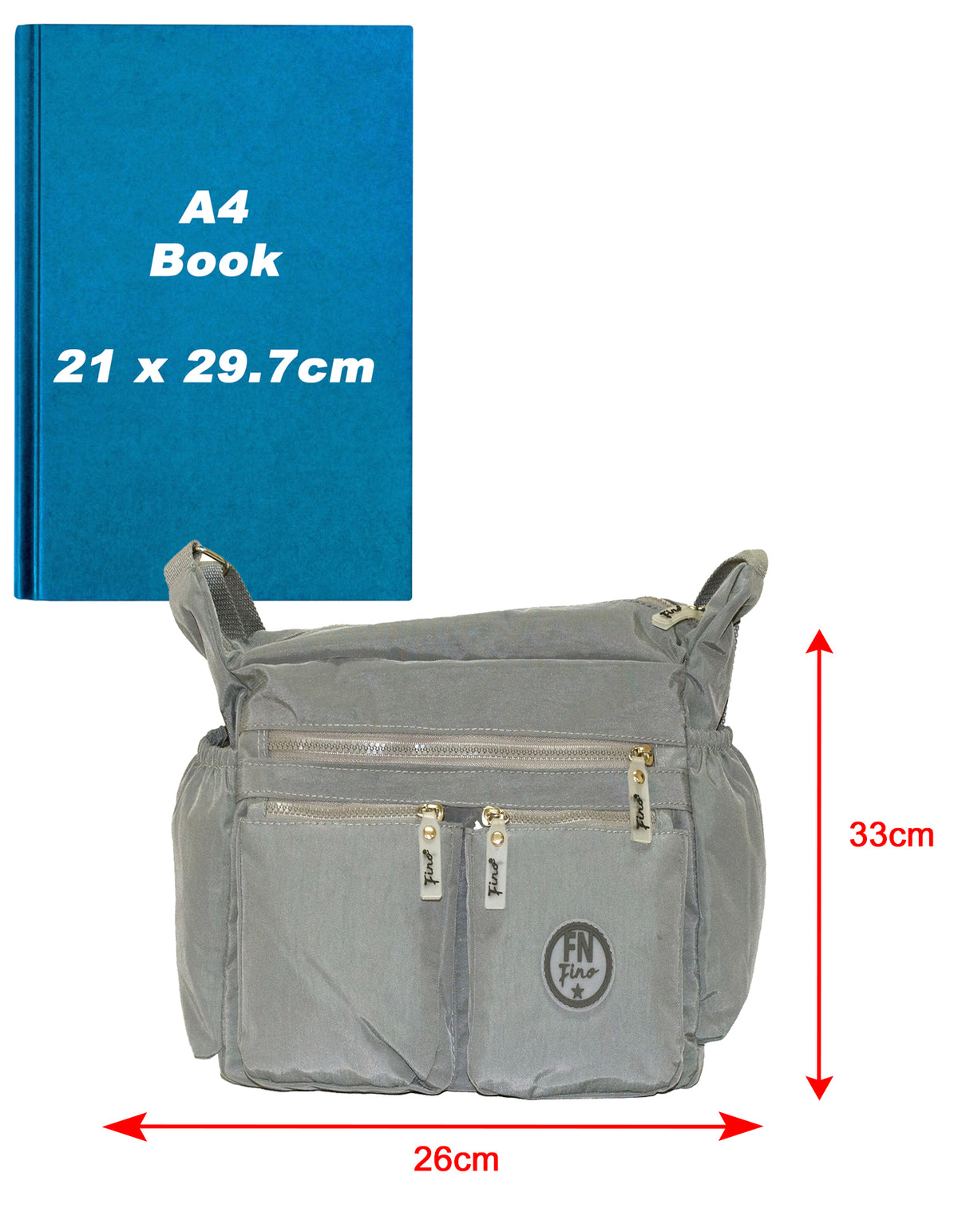 Fino SK-7740A Waterproof Ultra-Light Crinkle Nylon Shoulder/ Crossbody Bag