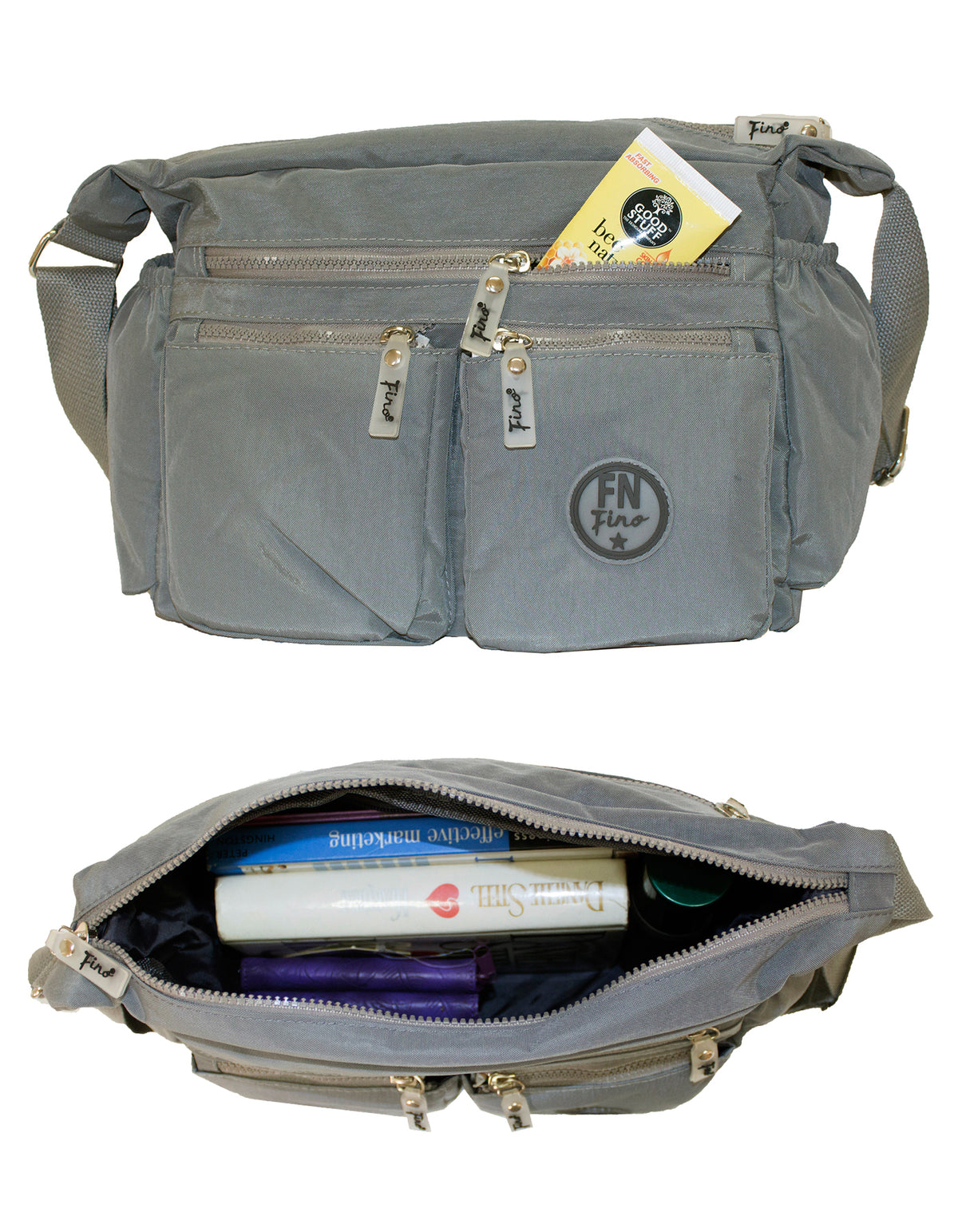 Fino SK-7740A Waterproof Ultra-Light Crinkle Nylon Shoulder/ Crossbody Bag