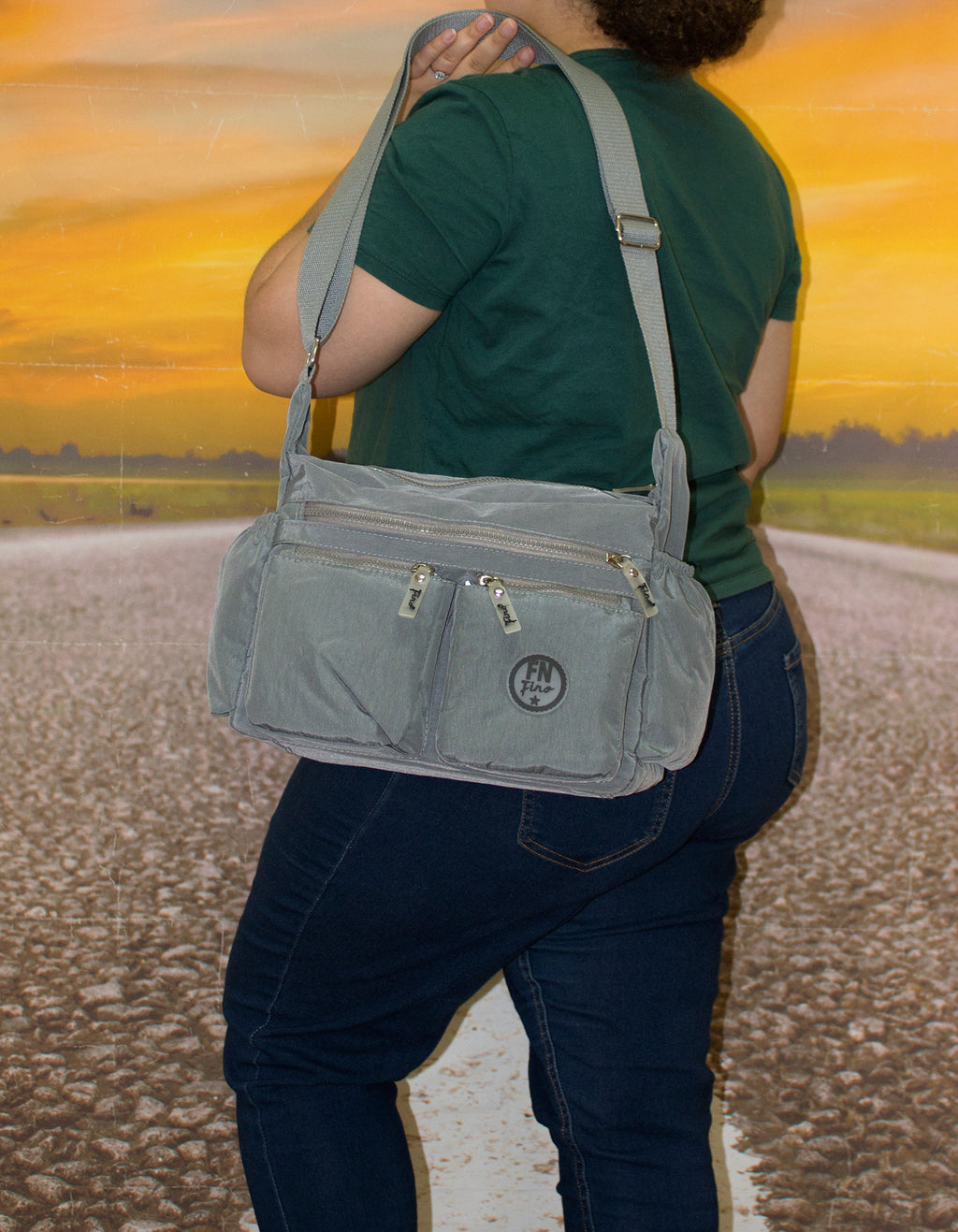 Fino SK-7740A Waterproof Ultra-Light Crinkle Nylon Shoulder/ Crossbody Bag