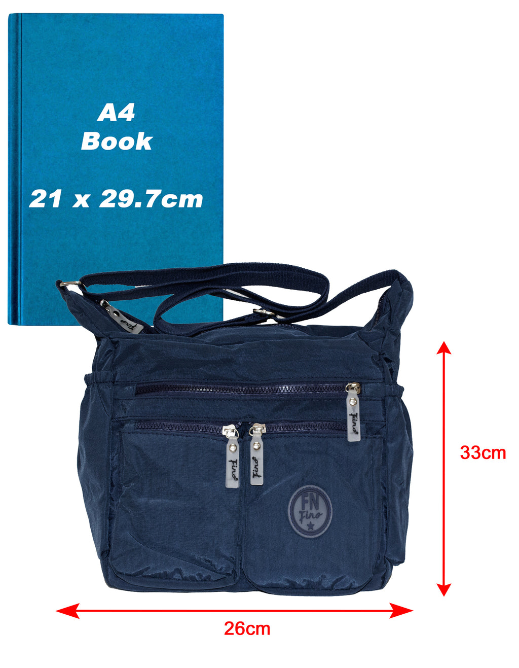 Fino SK-7740A Waterproof Ultra-Light Crinkle Nylon Shoulder/ Crossbody Bag