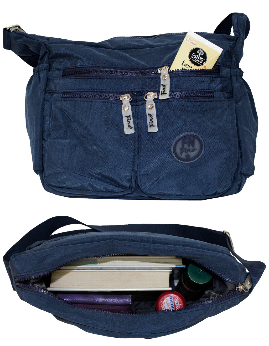 Fino SK-7740A Waterproof Ultra-Light Crinkle Nylon Shoulder/ Crossbody Bag
