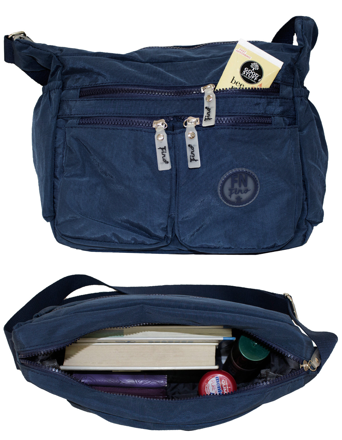 Fino SK-7740A Waterproof Ultra-Light Crinkle Nylon Shoulder/ Crossbody Bag