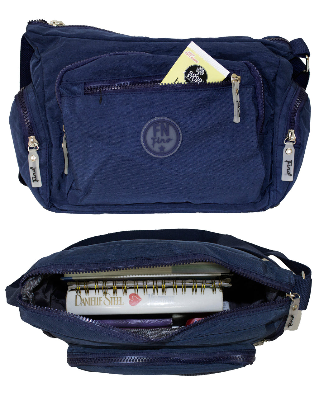 Fino SK-7741 Nylon Shoulder/ Crossbody Waterproof Ultra-Light Crinkle Bag