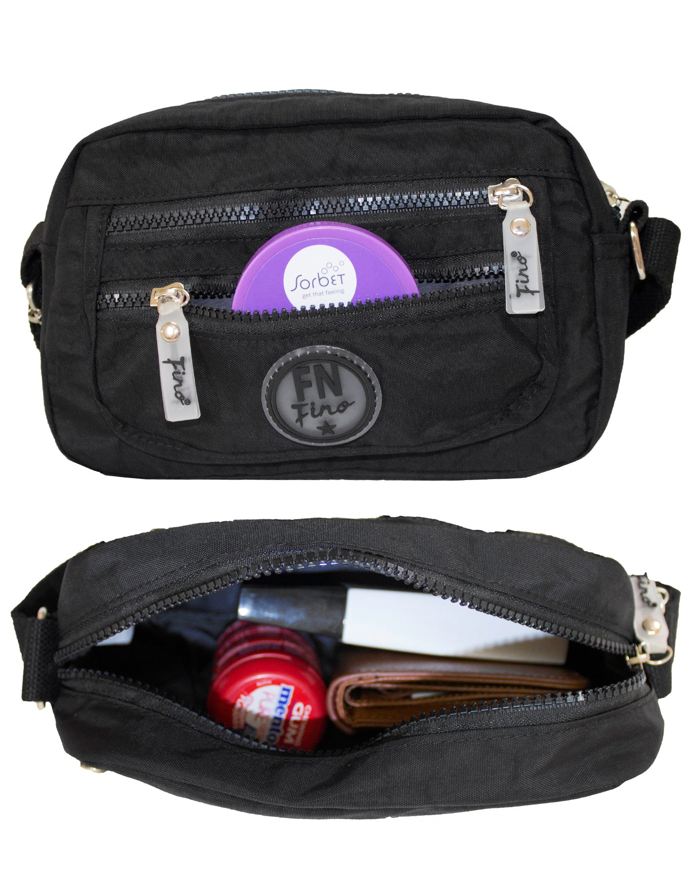 Fino SK-7742 Waterproof Ultra-Light Crinkle Nylon Crossbody/ Shoulder Bag