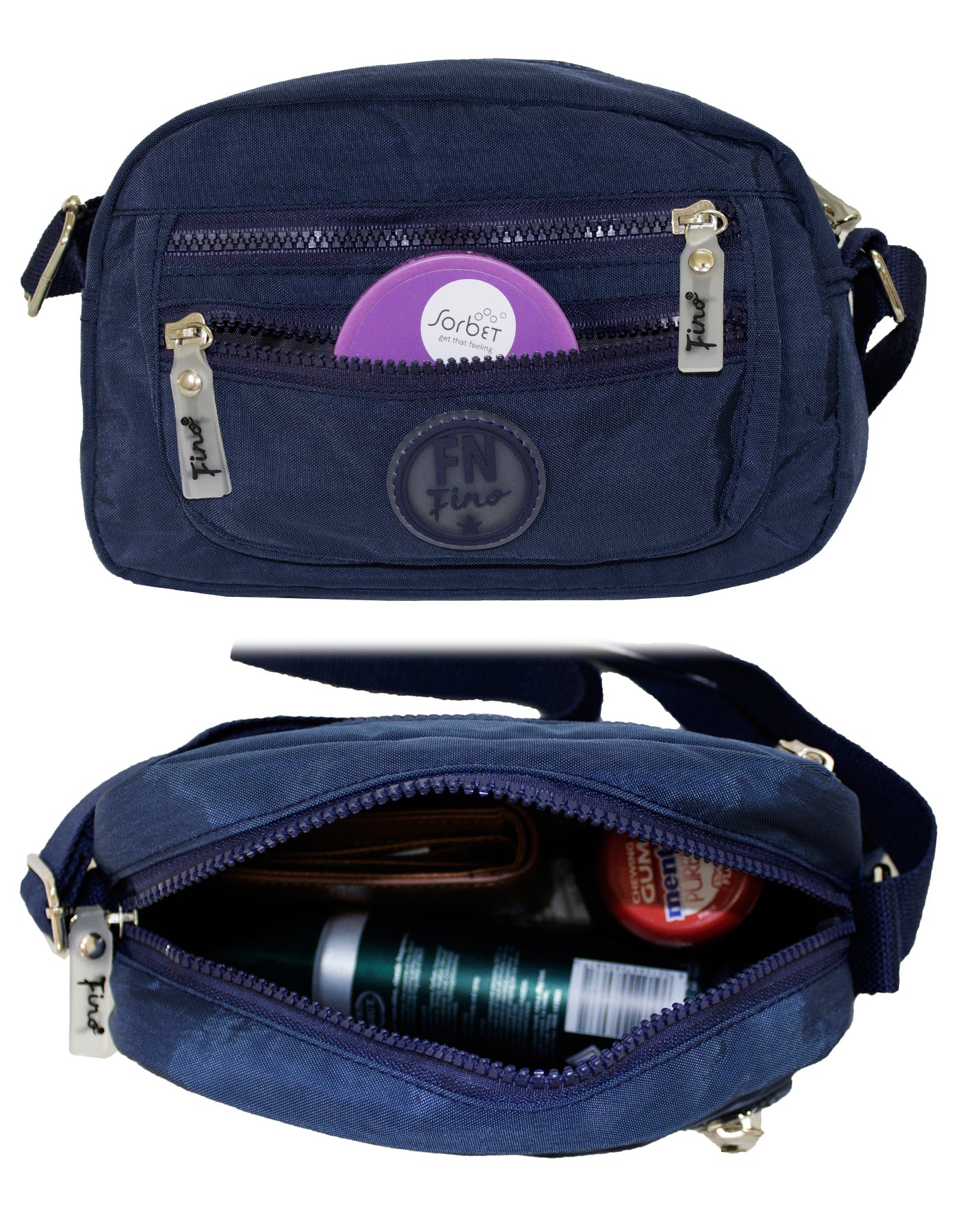 Fino SK-7742 Waterproof Ultra-Light Crinkle Nylon Crossbody/ Shoulder Bag