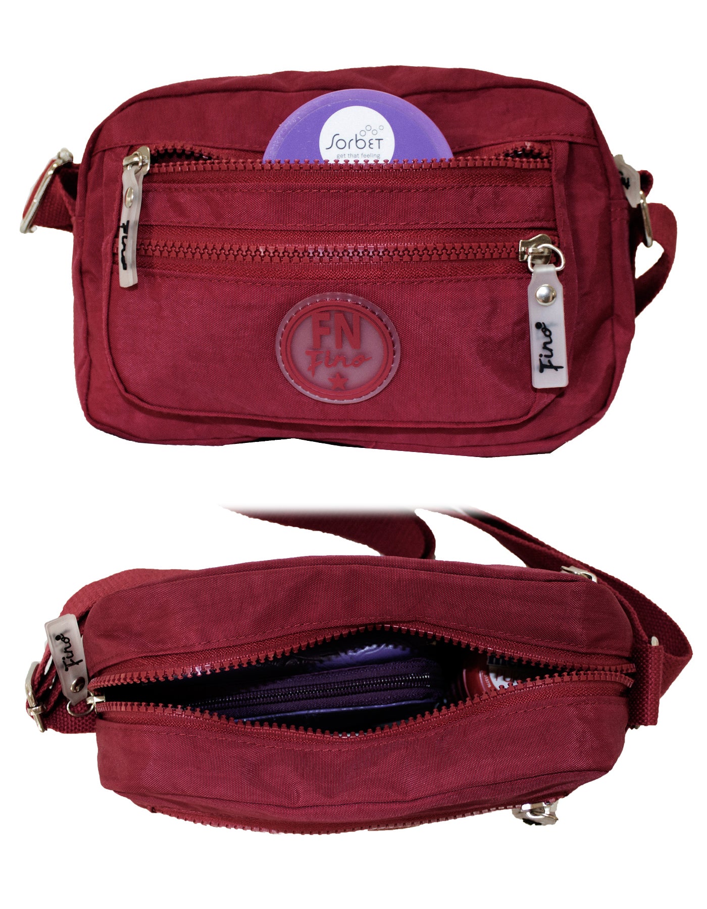 Fino SK-7742 Waterproof Ultra-Light Crinkle Nylon Crossbody/ Shoulder Bag