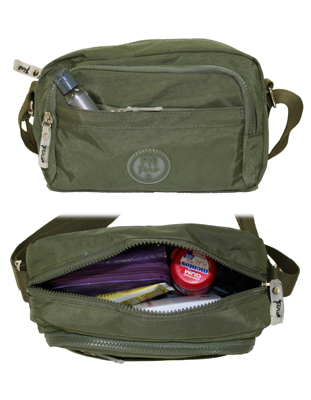 Fino SK-7743 Shoulder/ Crossbody Waterproof Ultra-Light Crinkle Nylon Bag