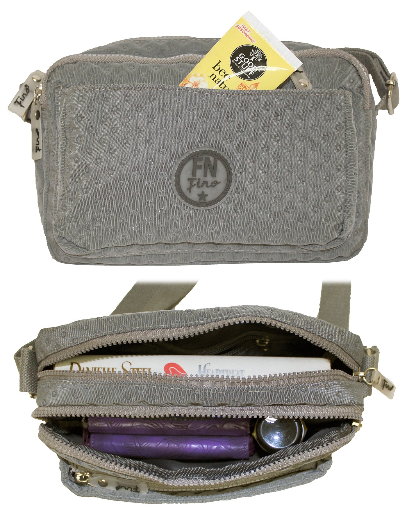 Fino SK-7745 Nylon Shoulder/ Crossbody Waterproof Ultra-Light Crinkle Bag