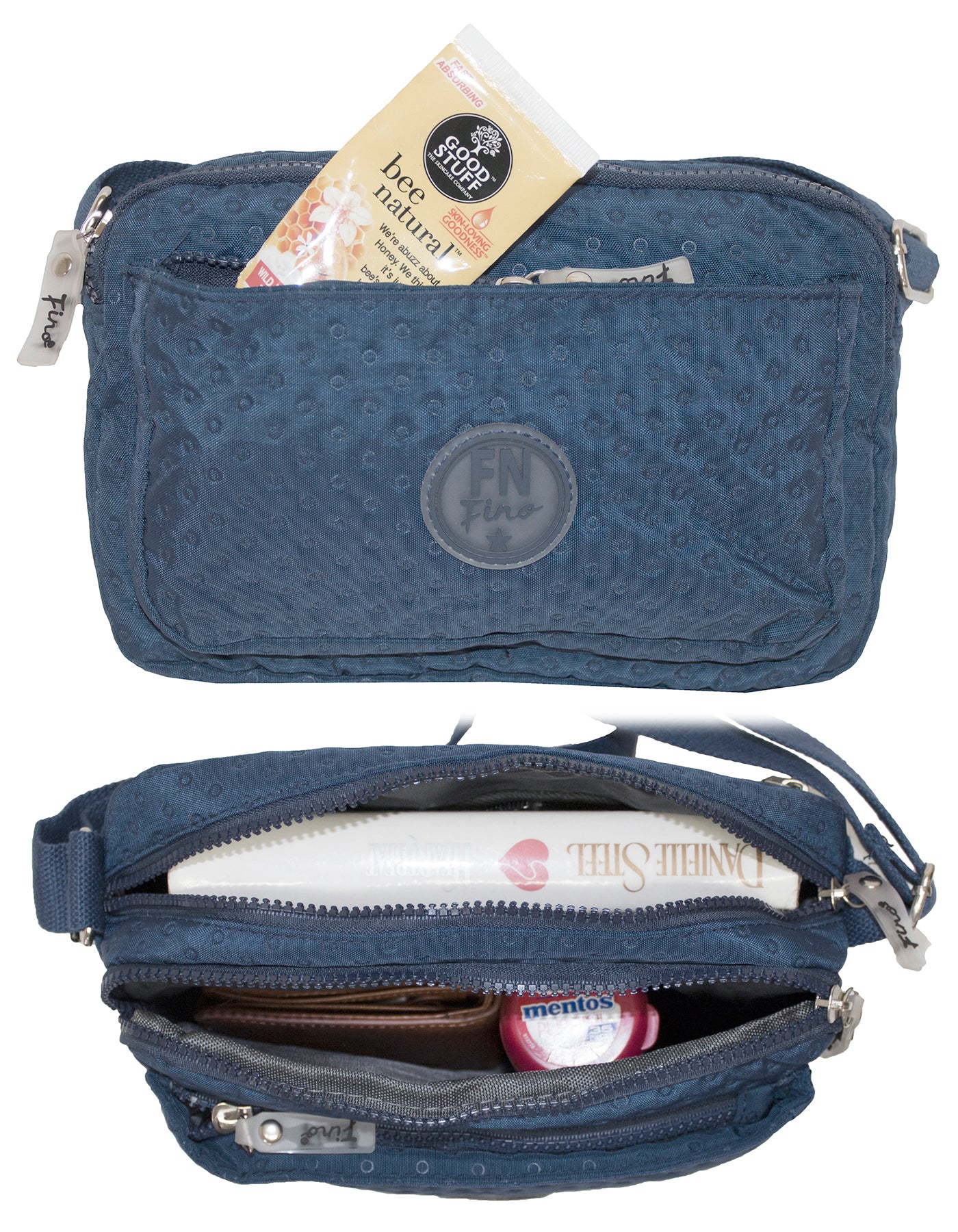 Fino SK-7745 Nylon Shoulder/ Crossbody Waterproof Ultra-Light Crinkle Bag