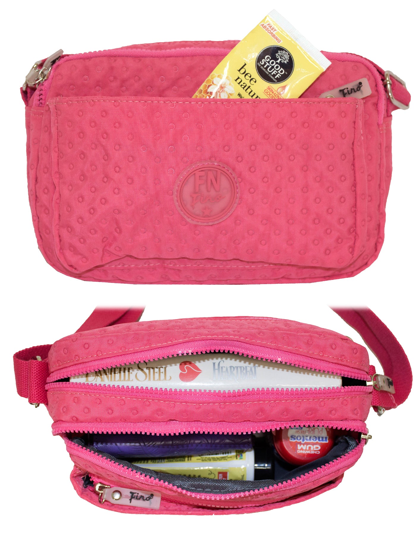 Fino SK-7745 Nylon Shoulder/ Crossbody Waterproof Ultra-Light Crinkle Bag