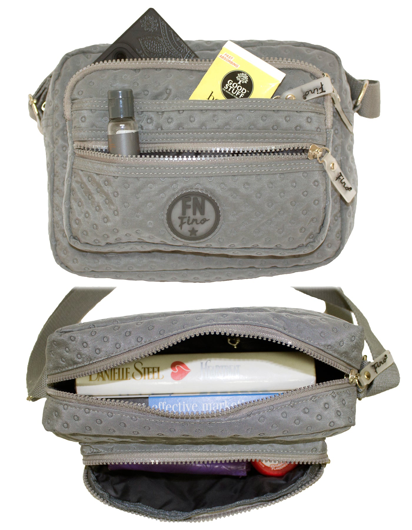 Fino SK-7747 Waterproof Ultra-Light Crinkle Nylon Shoulder/ Sling Bag